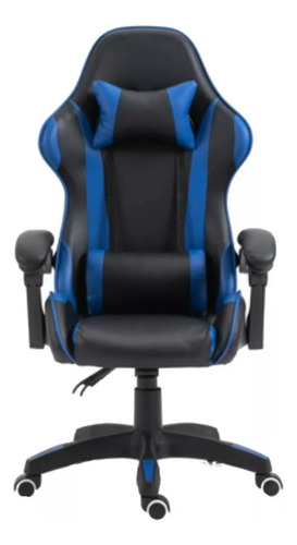 Silla De Escritorio Tedge Gamer Ergonómica  Negra Y Azul