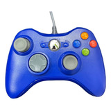 Joystick Mando Generico Para Xbox 360 Con Cable Pc Color Color Azul