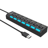 Cable Adaptador Hub Usb 2.0 De 7 Puertos Con Interruptor Luz