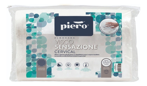 Almohada Piero Visco Sensazione Cervical Cervical 57cm Color Blanco