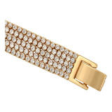 Pulsera Oro 18k Lam Swarovski Brillante Preciosa 18cm Dama