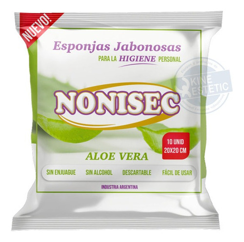 Paño Esponja Jabonosa Seco Con Aloe Vera Nonisec Pack X 10u