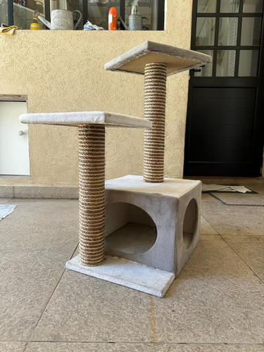 Rascador Para Gatos Doble Torre Con Casita 