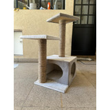 Rascador Para Gatos Doble Torre Con Casita 