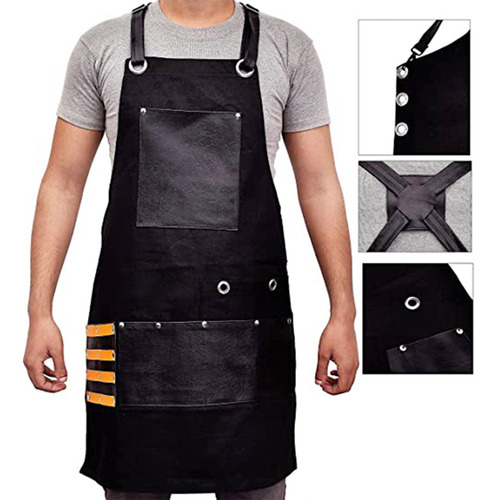 Mandil Delantal Multiusos Cocina Chef Barberia Unisex Color 