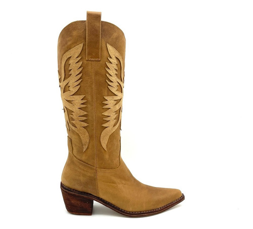 Botas Mujer Cuero Texanas Dama Moda Mdz Peak