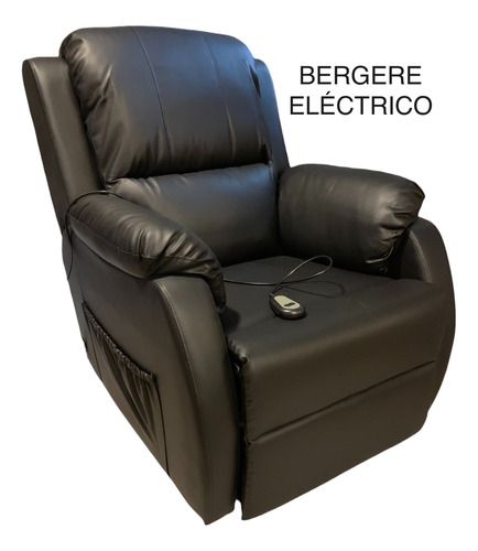 Sofá Bergere Capri Eléctrico 76x75x68cm Negro Mundospazio