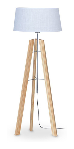 Lampara Pie Tripode Madera Nordica 160cm Luz Led Carilux