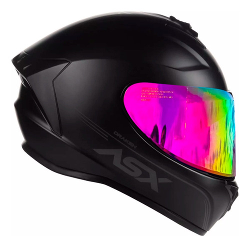 Capacete Asx Draken Vector Monocolor Preto Fosco + Viseira