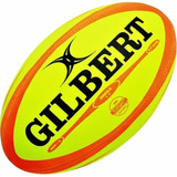 Pelota Rugby Gilbert Omega Fluo Oficial N°5 Juego Nocturno