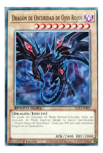 Dragón Oscuridad Ojos Rojos Común Yu-gi-oh! Original Konami