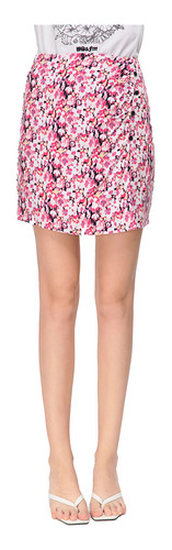 Falda Short Abotonada Lateral Fucsia Mujer Fashion's Park