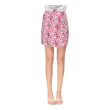 Falda Short Abotonada Lateral Fucsia Mujer Fashion's Park