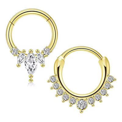 Piercings Daith Aretes Septum Aro Helix Piercings 2 Piezas Dorado