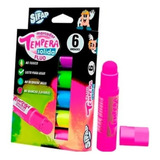 Tempera Solida Sifap En Barra Colores Fluo X 6 Surtidos