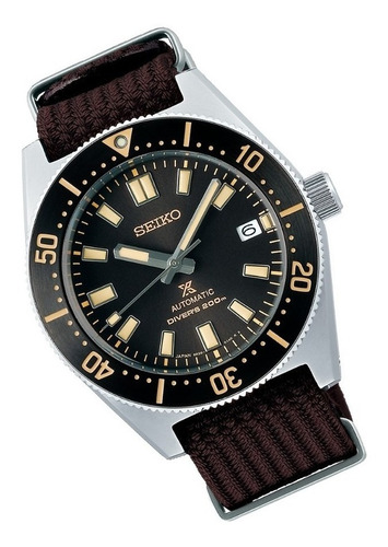 Reloj Seiko Prospex 1965 Automatic Diver 200m Spb239j1 Color De La Malla Marrón Oscuro Color Del Bisel Negro Color Del Fondo Negro