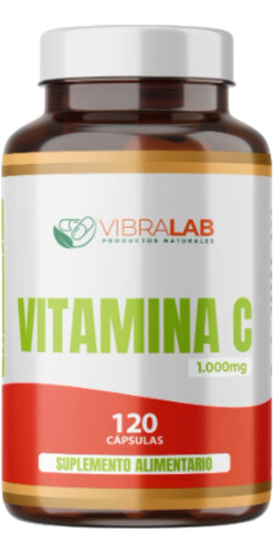 Vitamina C 100% Pura 120 Cápsulas De 1.000 Mg Gelatina