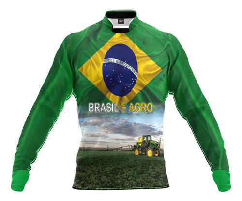 Camiseta Patriota Manga Longa Uv50+ Agro É Tecnologia Ag06