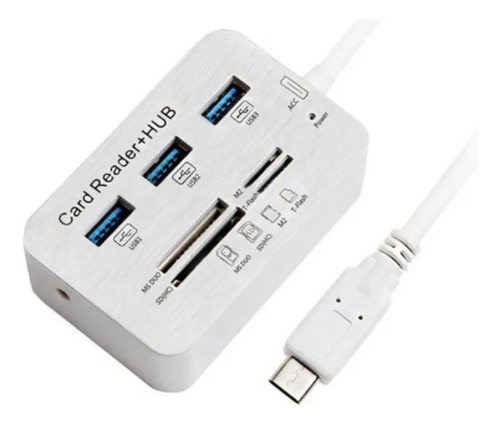 Hub Type-c X 3 Usb + Leitor Memoria New Macbook Air Pro Nf-e