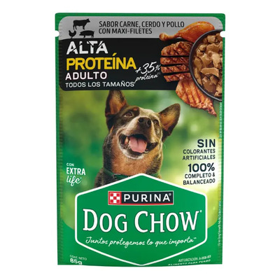 Purina Dog Chow Alta Proteína Adulto 24 Sobres X85g Sabores | MercadoLibre