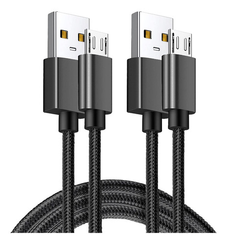 Cable Micro Usb De 3 Metros, Paquete De 2, Cable De Carga An