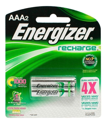 Pila Recargable Energizer Aaa Premium Pack X2 - Factura A/b