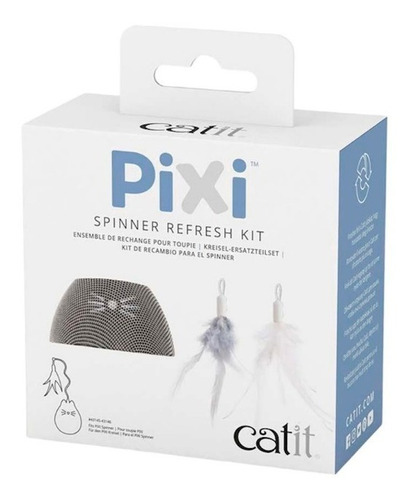 Kit De Repuesto Catit Pixi Spinner Funda + 2 Plumas Gatos