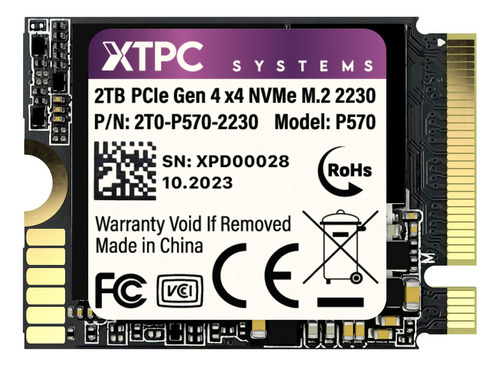 Ssd 2tb 2230 Pcie 4.0x4 5300 Mb / 4800 Mb