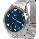 Relógio Orient Masculino Sport Mbss1298 D2sx Azul Analogico Cor Da Correia Prata Cor Do Bisel Prata