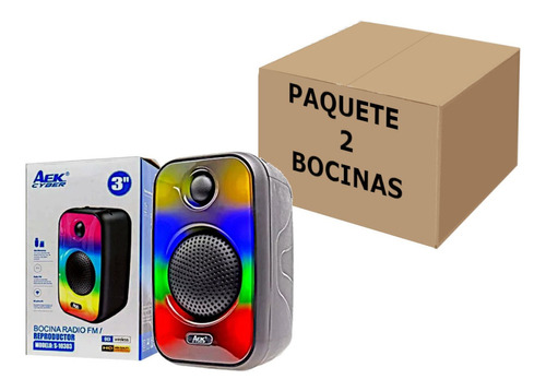 Kit De 2 Piezas De Bocina Bluetooth 3 Recargable Panel Rgb