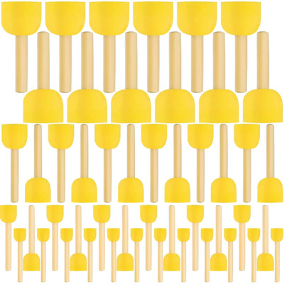 80pzs Pinceles Para Pintar De Esponja Lavable Cerdas Amarillo | Meses sin interés