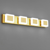 Fdpby 4 Led Espejo De Baño Acrílico Dorado Moderno Tocador D