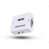 Mini Adaptador Conversor Hdmi P/ Vga Transmite Áudio E Vídeo