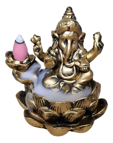 Incensario Cascata E Vareta Ganesha Na Flor De Lotus