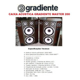 Catálogo / Folder: Caixa Acústica Gradiente Master 200 #raro