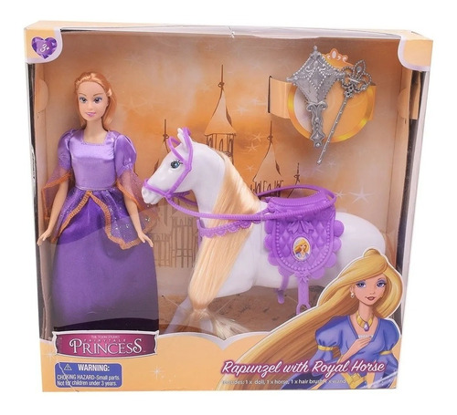Muñecas Princesas Con Caballo 29 Cm Rapunzel O Cenicienta 