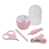 Kit Manicure Completo P/ Bebê Infantil Rosa 5 Peças - Clingo