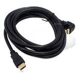 Cabo Hdmi 3 Metros 90 Graus Formato L 1.4 Full Hd 1080 Gold