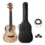 Kit Ukulele Concert Elétrico Seizi Bali Okume Completo