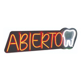 Letrero Led Neon Abierto Muela Dentista Dental Decoracion