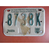 Placa Motociclista Colección Antigua Distrito Federal 8738k