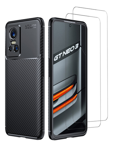 Carcasa De Silicona Suave Y 2 Micas Para Realme Gt Neo 3