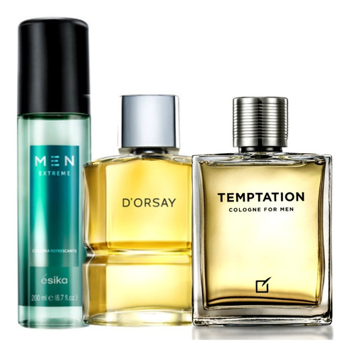 Perfumes Dorsay + Temptation + Men Extr - mL a $434