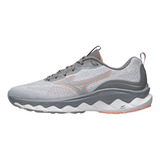 Tênis Mizuno Wave Way 3 Feminino Cinza Corrida E Caminhada