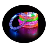 Pulsera Con Luz Led Aro Luminoso Redonda Fiesta Cotillon X12