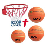 Aro Profesional Baloncesto Cesta Basketball + Malla + Balón 