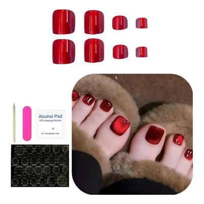 24pz Press On Tips Uñas Postizas Soft Gel Para Pies Obp Kiss | MercadoLibre
