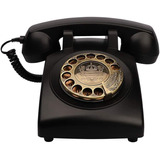 Teléfono Clásico Telpal Diseño Vintage, Dial Giratorio Negro