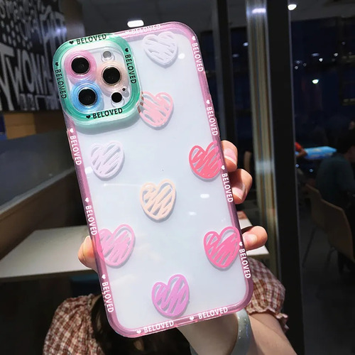 Funda/case Para iPhone X Xr Xs 11 12 13 Diseño Corazones