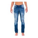Pantalón Mezclilla Hombre Opps Jeans Azul Oscuro Demolición